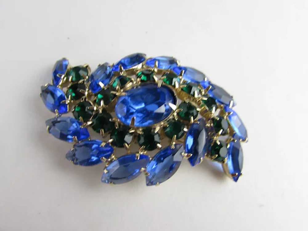 Juliana Gold Tone Pin With Blue and Green Crystal… - image 8