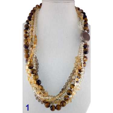 Multi Color Natural Gemstone Necklace & Emperor G… - image 1