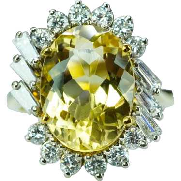 Vintage Golden Beryl Heliodor Baguette Diamond Ba… - image 1