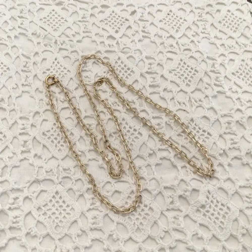 12K Gold Filled Fancy Link Chain Necklace - image 2