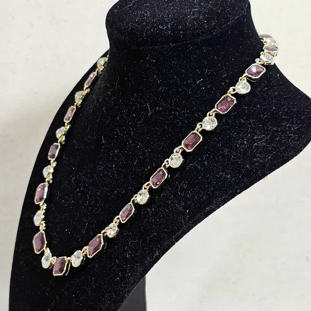 Gorgeous Vintage Designer ANNE KLEIN Purple Stone… - image 5