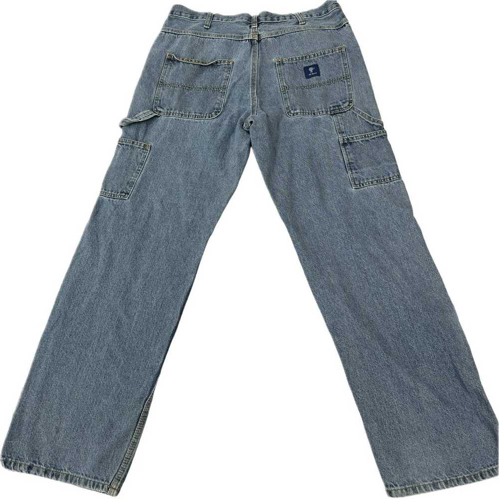 Vintage RK Brand Workwear Light Wash Denim Cargo … - image 2