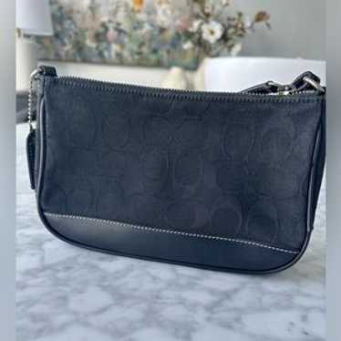 バッグ Coach Signature Demi Leather Pouch Blue Coach Signature Demi mini Pouch Hand Bag Canvas Leather All