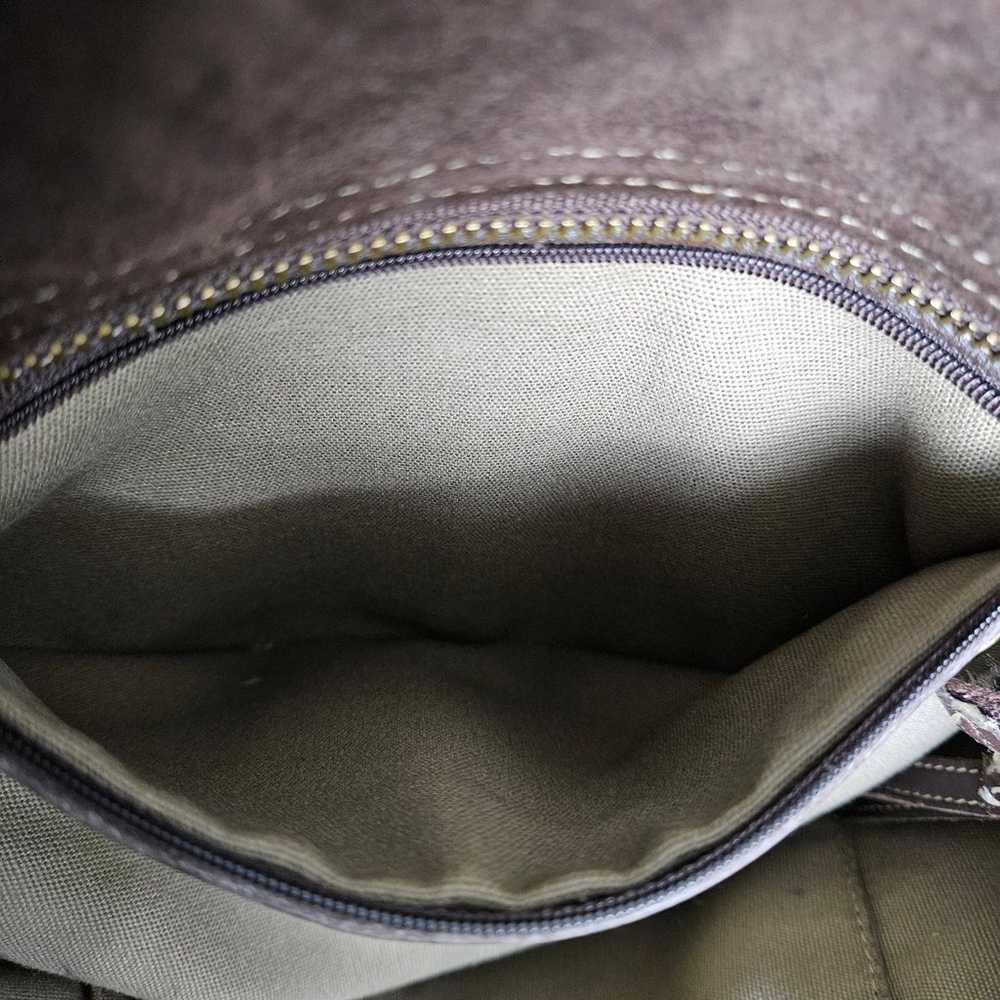Coach Brown Suede Shoulder Bag Purse Leather Stra… - image 10