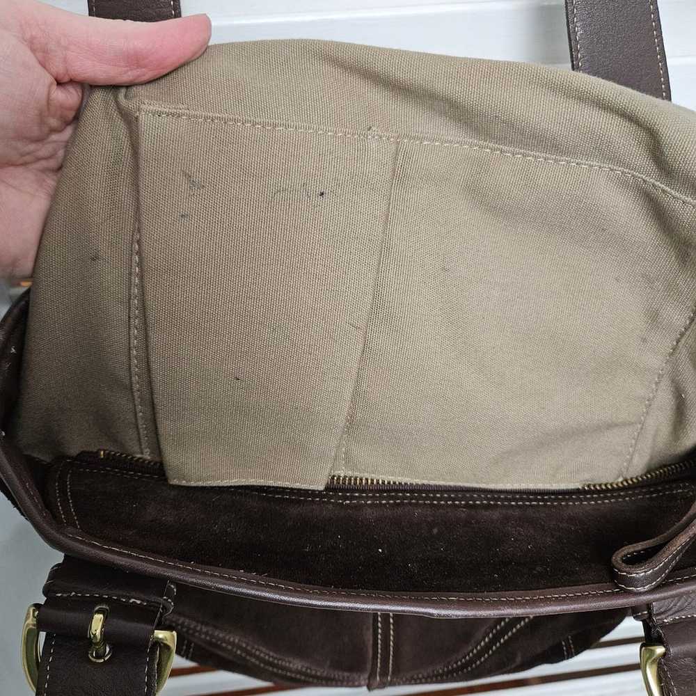 Coach Brown Suede Shoulder Bag Purse Leather Stra… - image 12