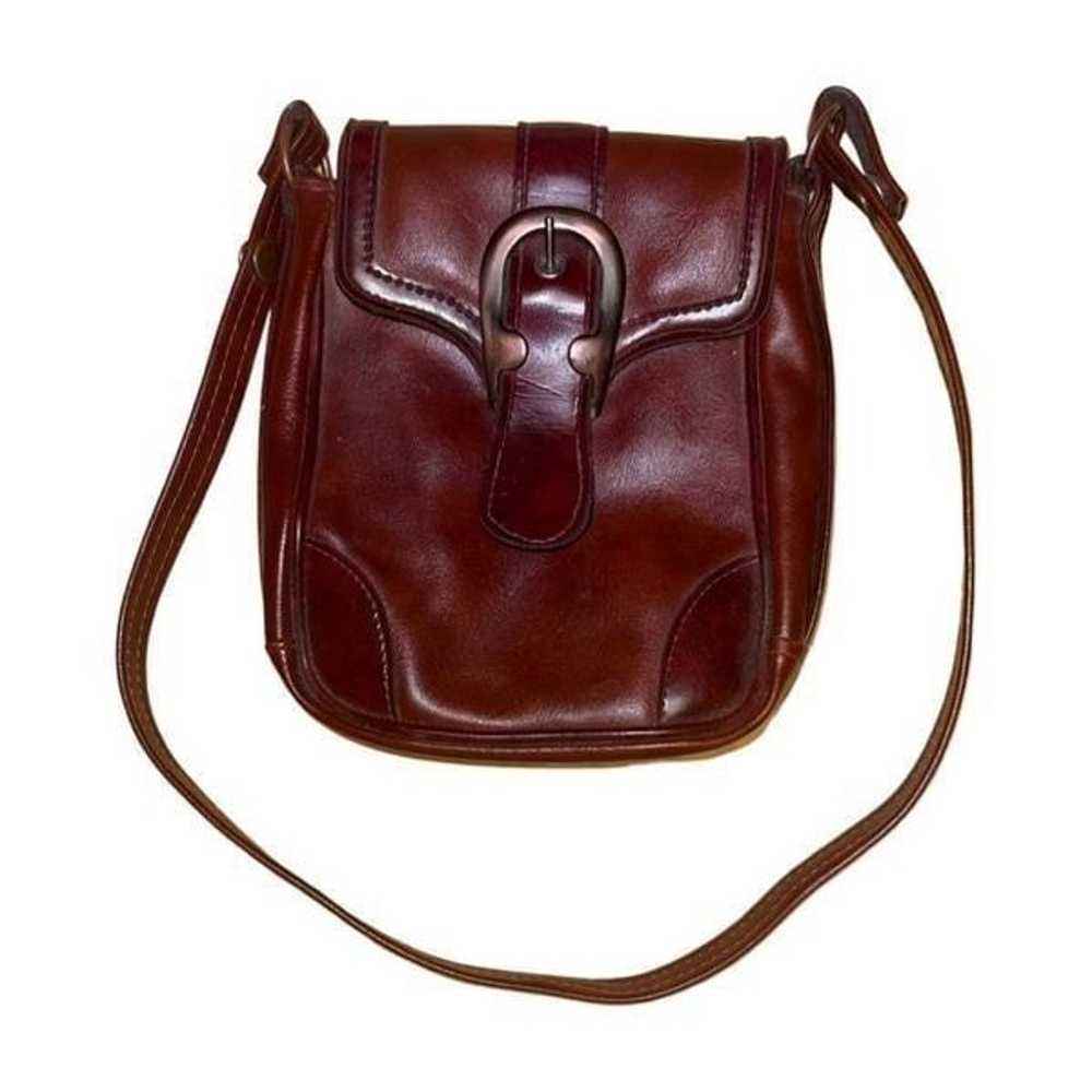 Vintage 1970s Swallow Dark Brown Leather Satchel … - image 1
