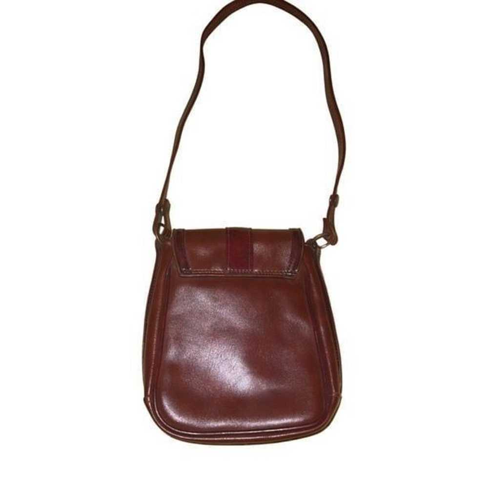 Vintage 1970s Swallow Dark Brown Leather Satchel … - image 3