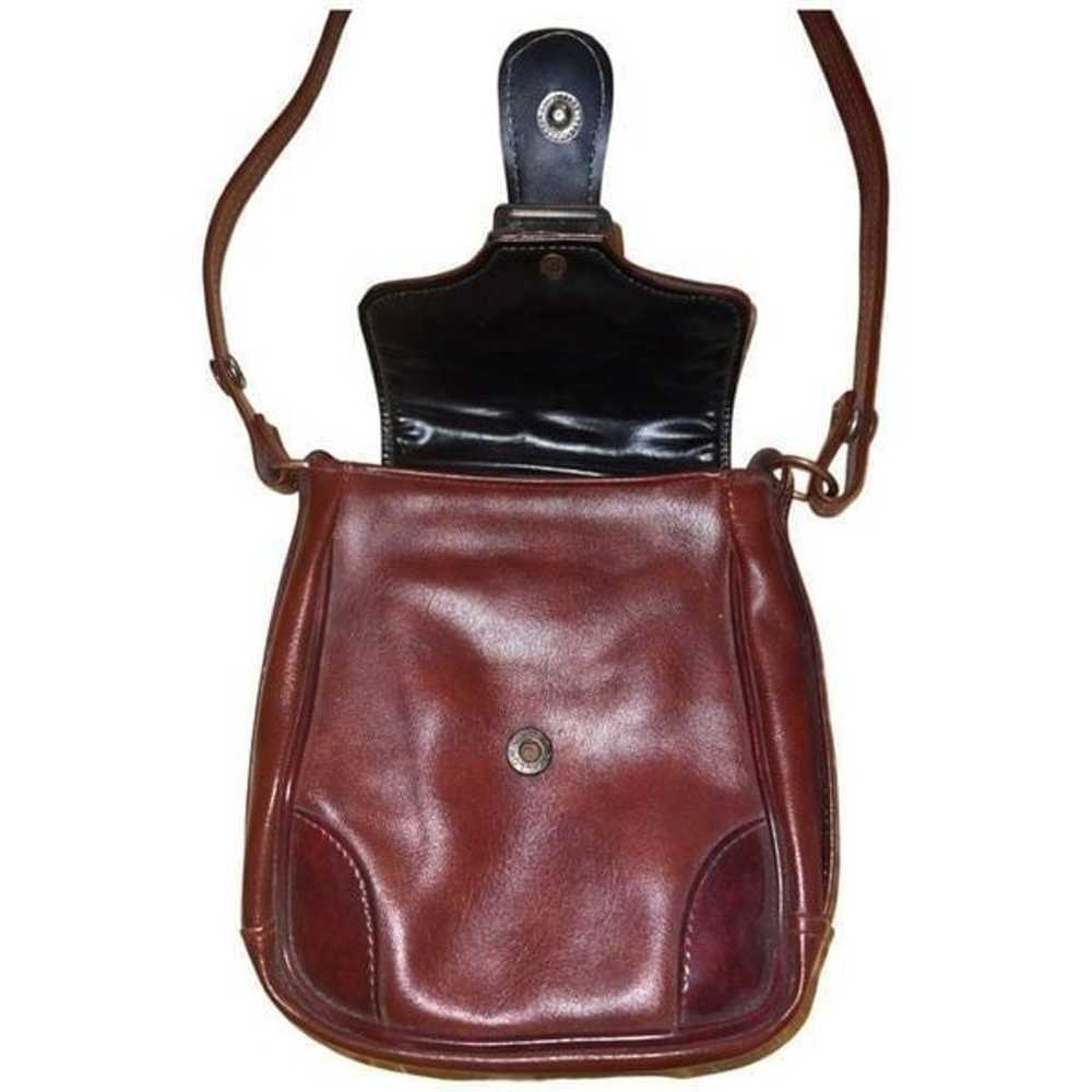 Vintage 1970s Swallow Dark Brown Leather Satchel … - image 5