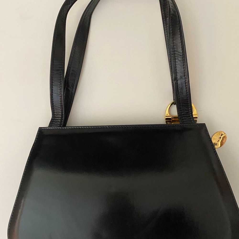 Black leather shoulder bag - image 3