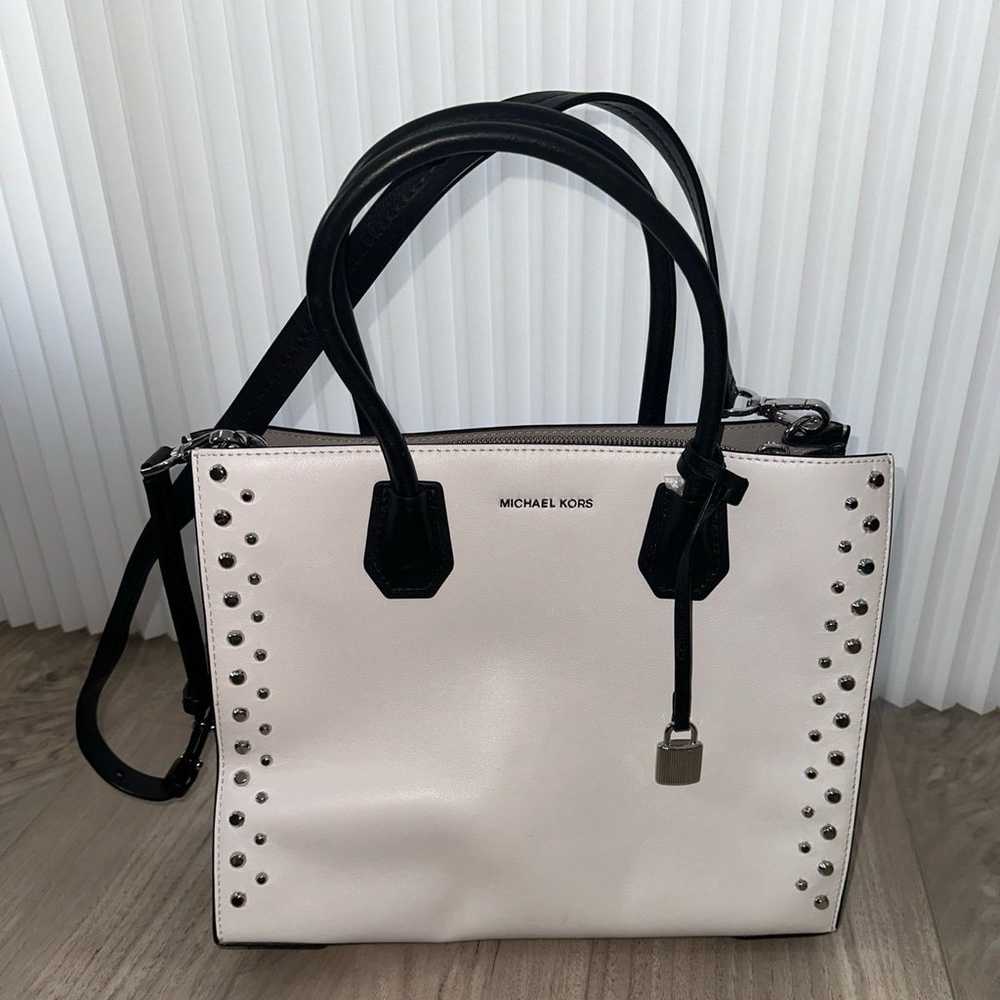 Michael Kors leather convertible studded tote - image 2