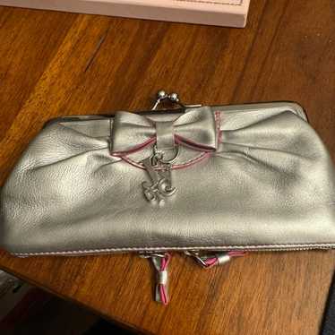 Juicy Couture Vintage Silver Pink Kisslock Clutch 