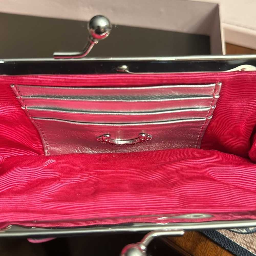 Juicy Couture Vintage Silver Pink Kisslock Clutch… - image 8