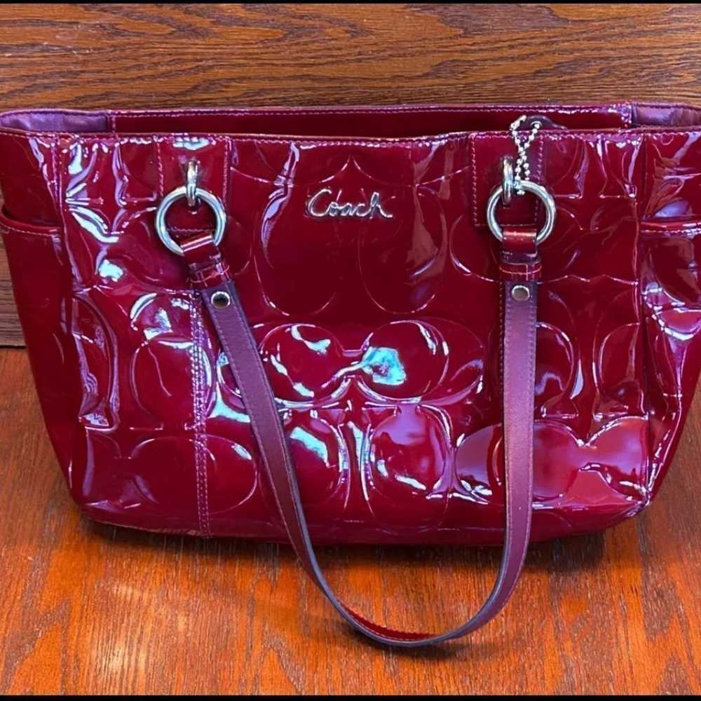COACH Vintage Purse in Red Patent leather Authent… - image 1
