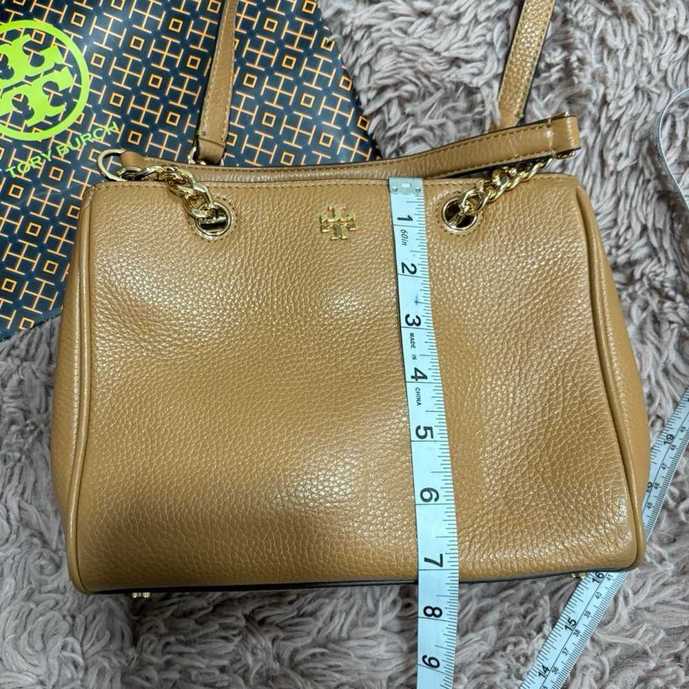 Tory Burch Camel Carter Small Pebbled Leather Bag - image 12