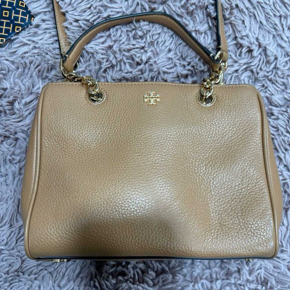 Tory Burch Camel Carter Small Pebbled Leather Bag - image 2