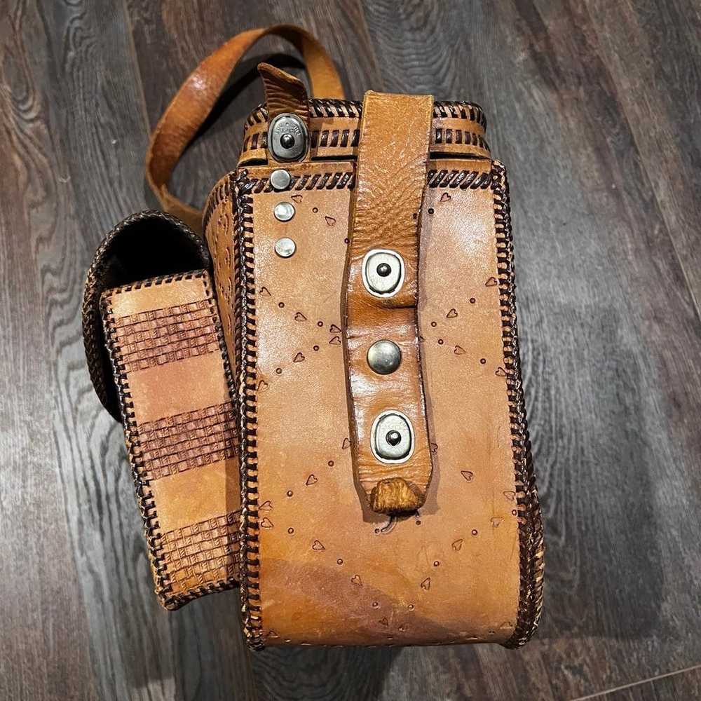 1970s vintage leather tooled southwestern bohemia… - image 10