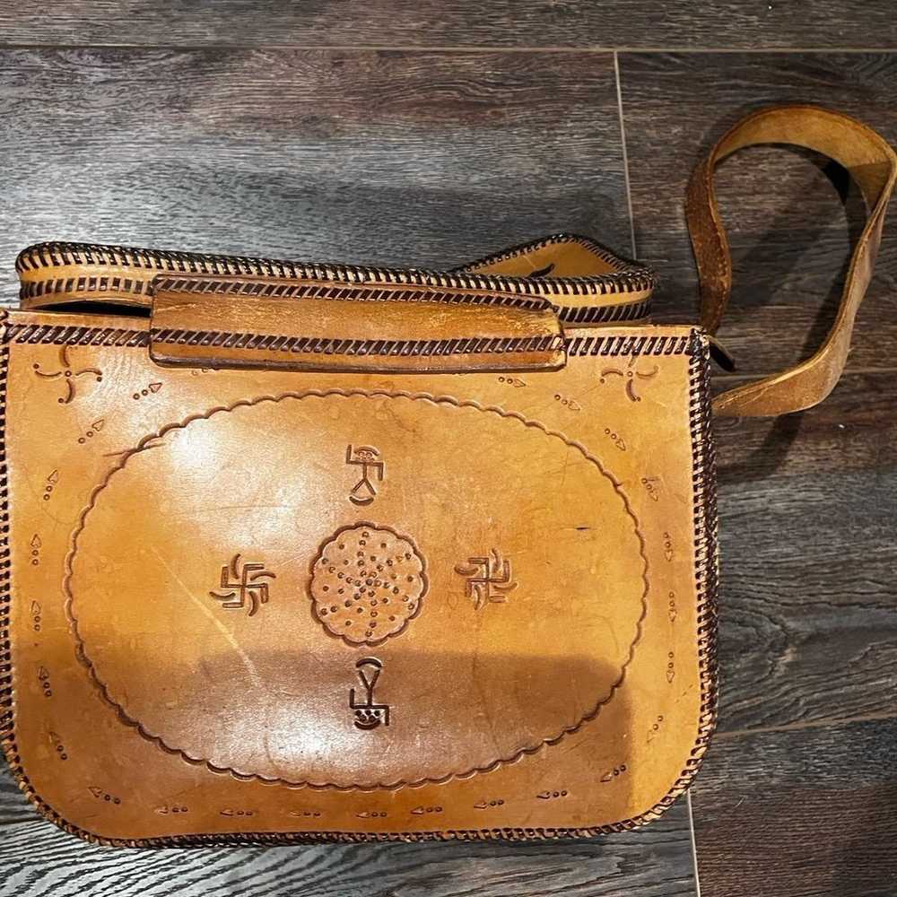 1970s vintage leather tooled southwestern bohemia… - image 3