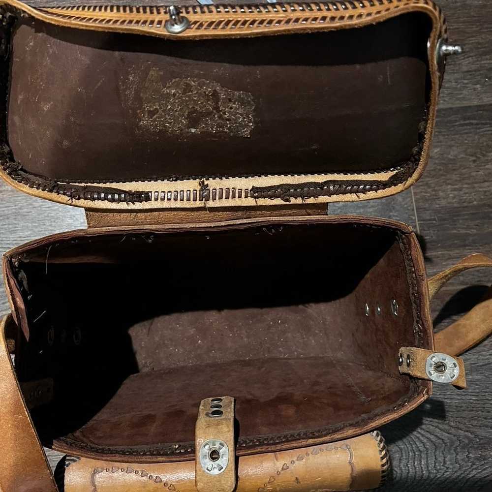 1970s vintage leather tooled southwestern bohemia… - image 4