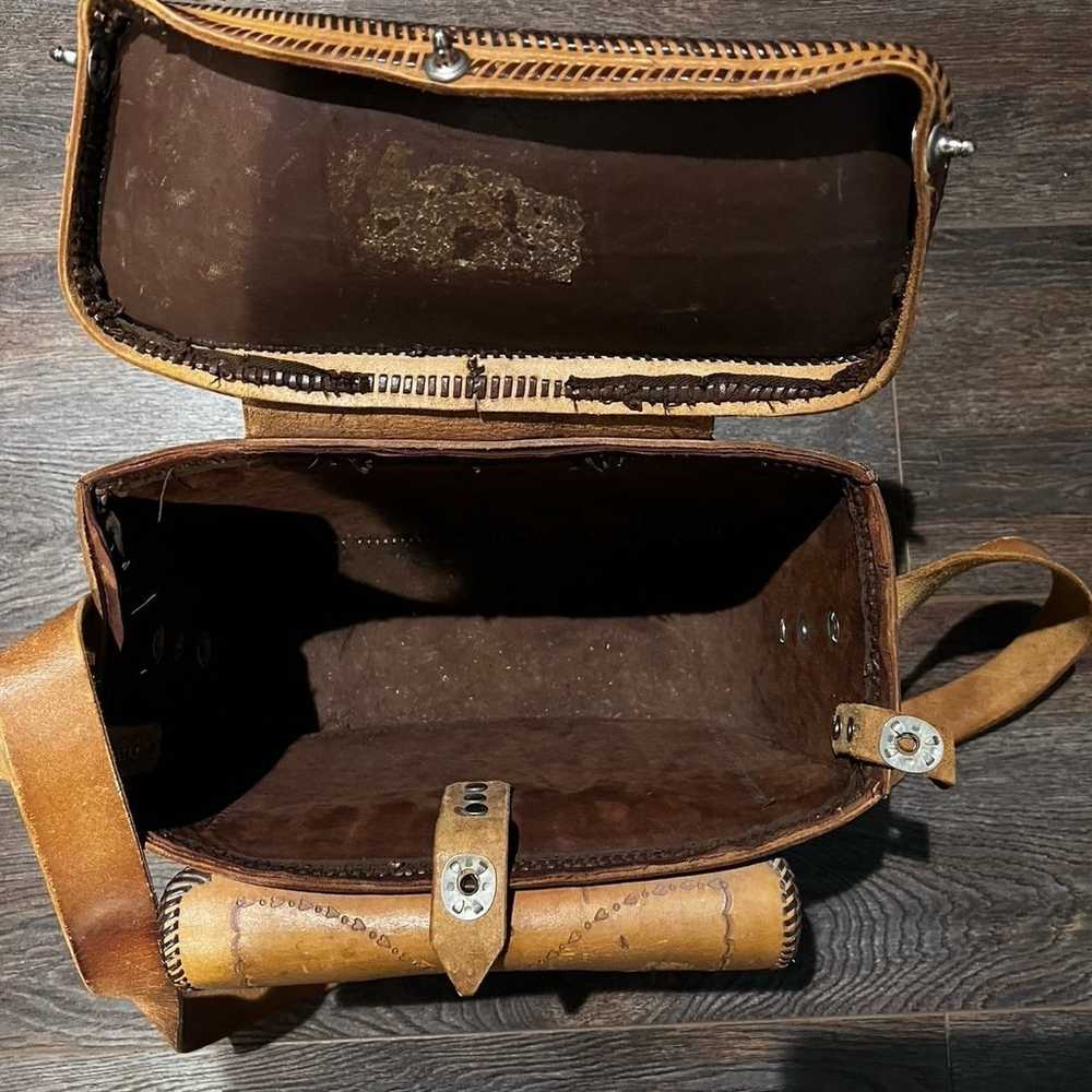 1970s vintage leather tooled southwestern bohemia… - image 5