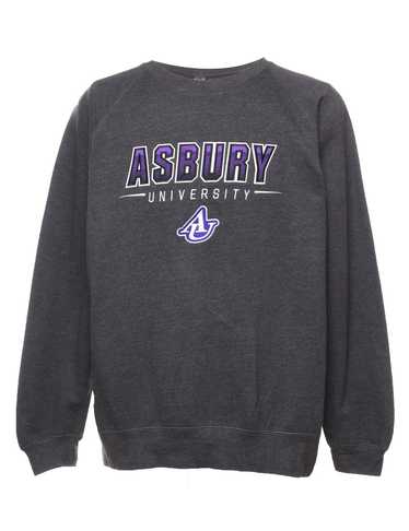 Asbury University Dark Grey & Purple Embroidered … - image 1