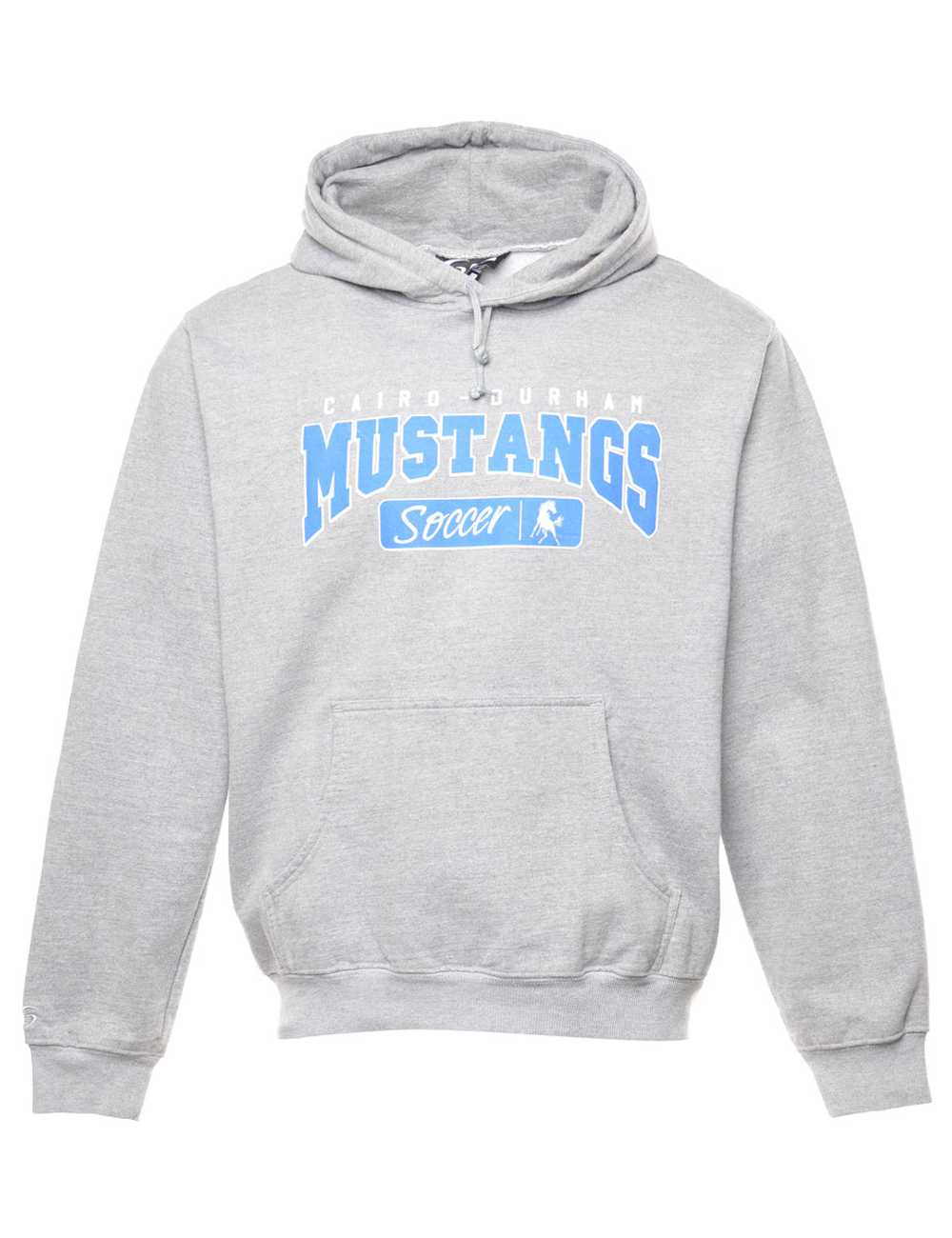 Mustangs Soccer Printed Grey & Blue Hoodie - M - image 1