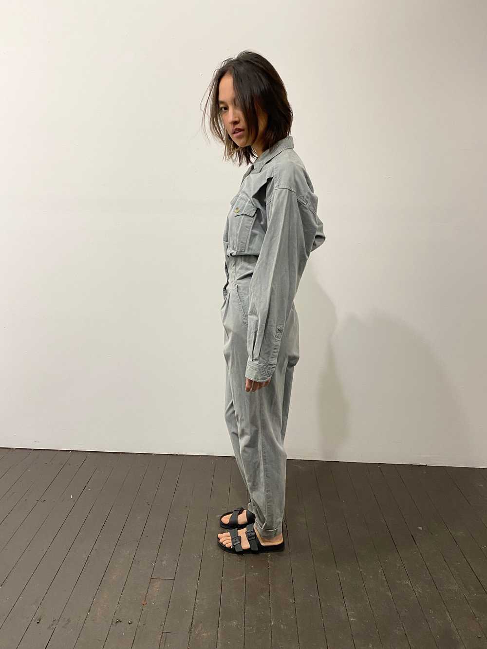 vintage Banana Republic denim jumpsuit / 80s safa… - image 5