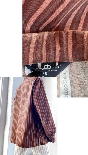 Marimekko chocolate stripe cotton button up