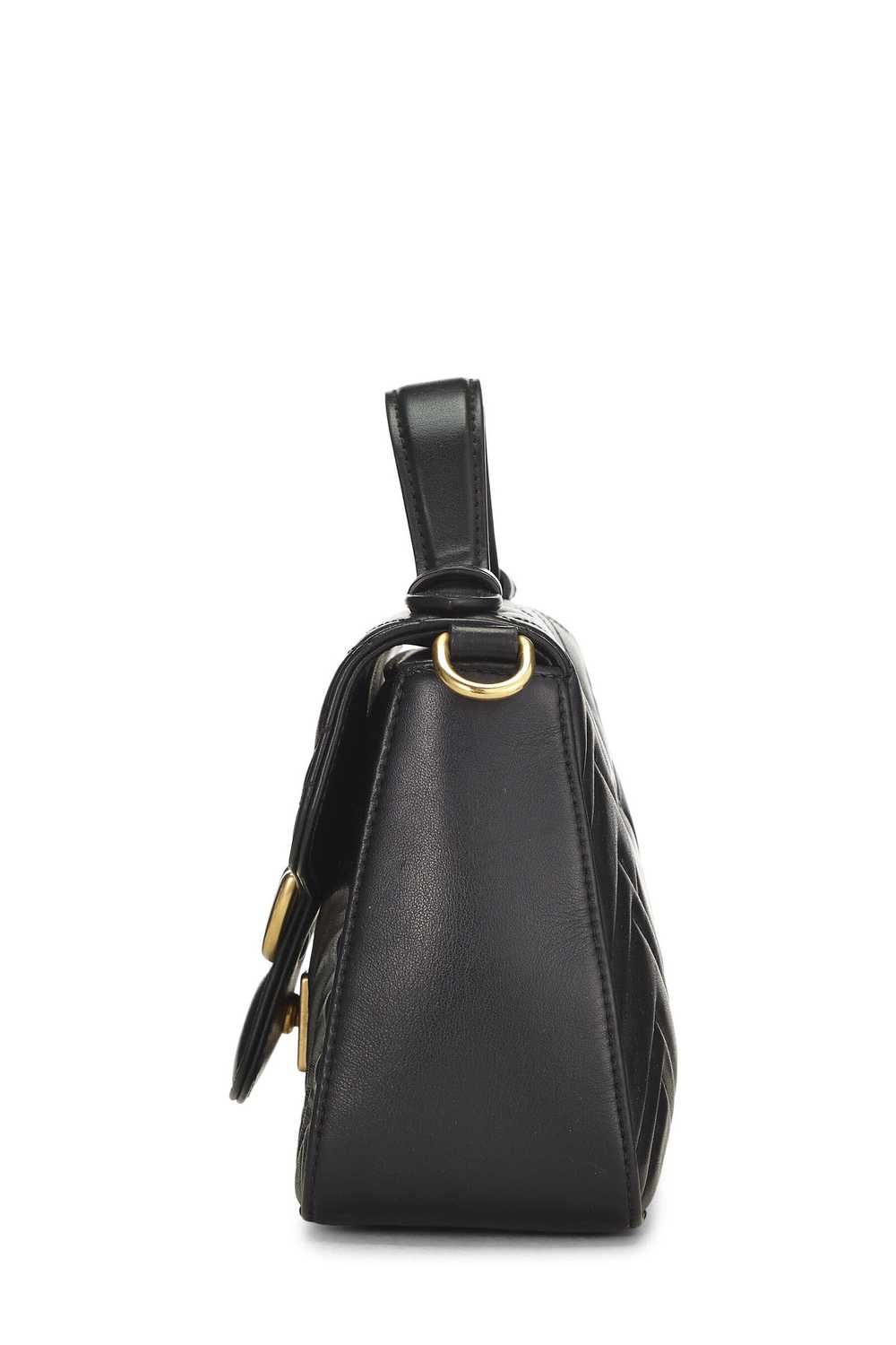 Black Leather Torchon GG Marmont Top Handle Flap … - image 3