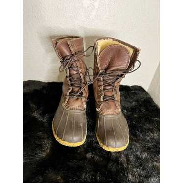 L.L Bean Shearling Lined Leather Winter Snow Boot… - image 1