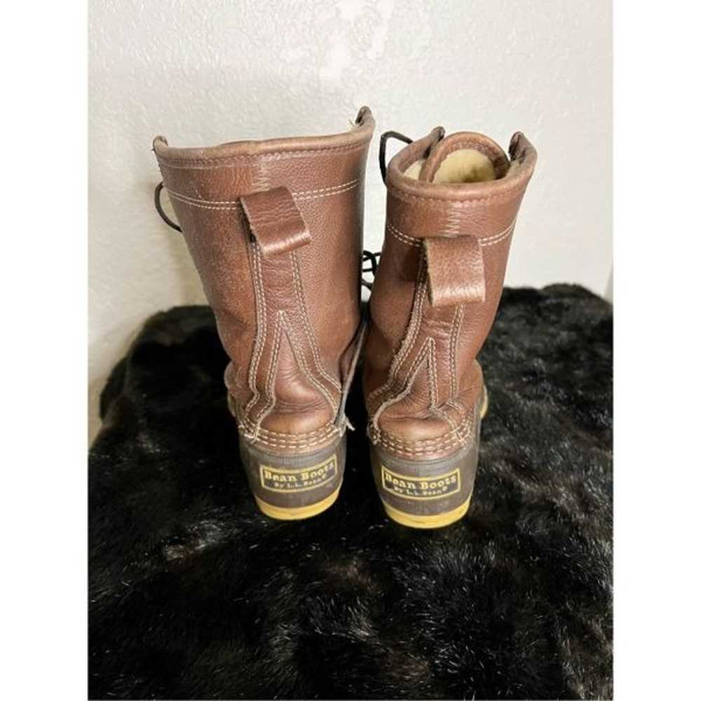 L.L Bean Shearling Lined Leather Winter Snow Boot… - image 2