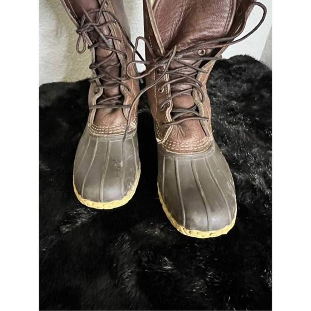 L.L Bean Shearling Lined Leather Winter Snow Boot… - image 5
