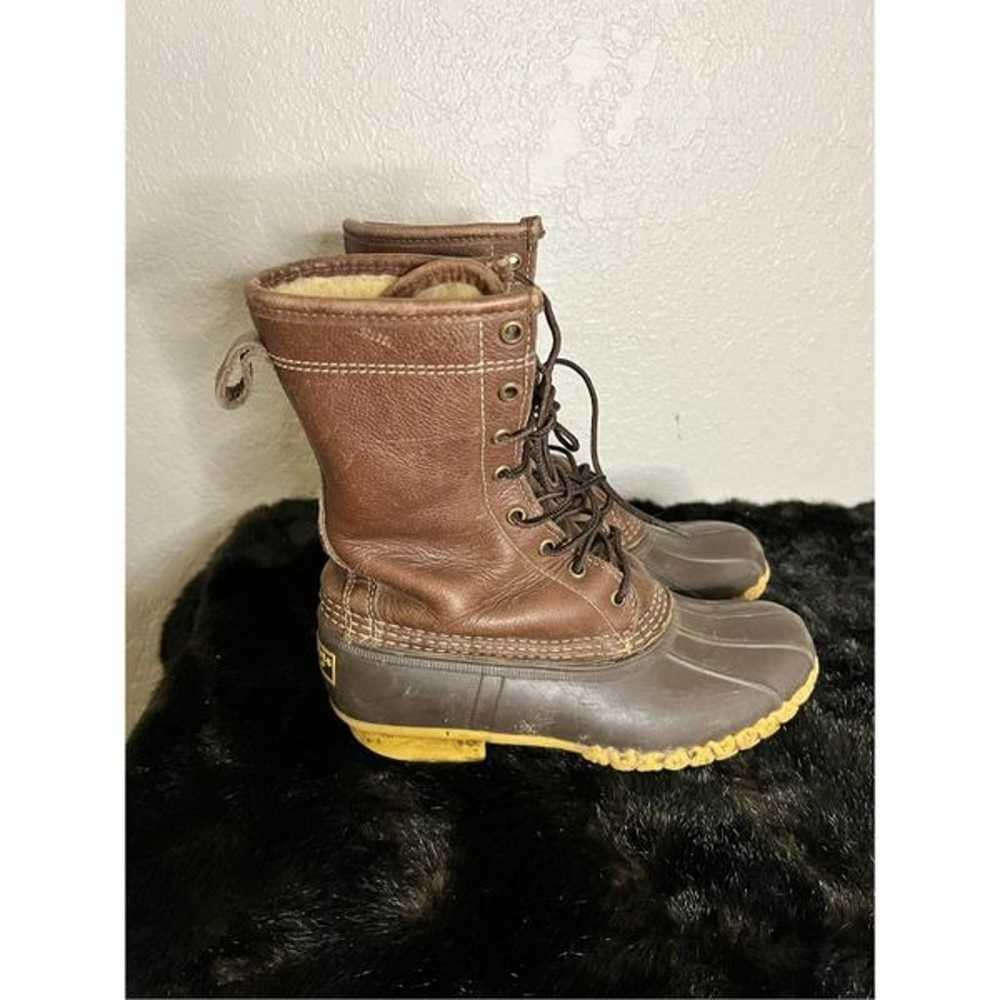 L.L Bean Shearling Lined Leather Winter Snow Boot… - image 7