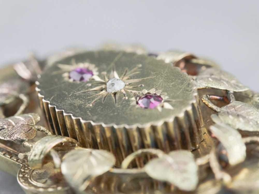 Victorian Botanical Diamond Brooch Pendant - image 4