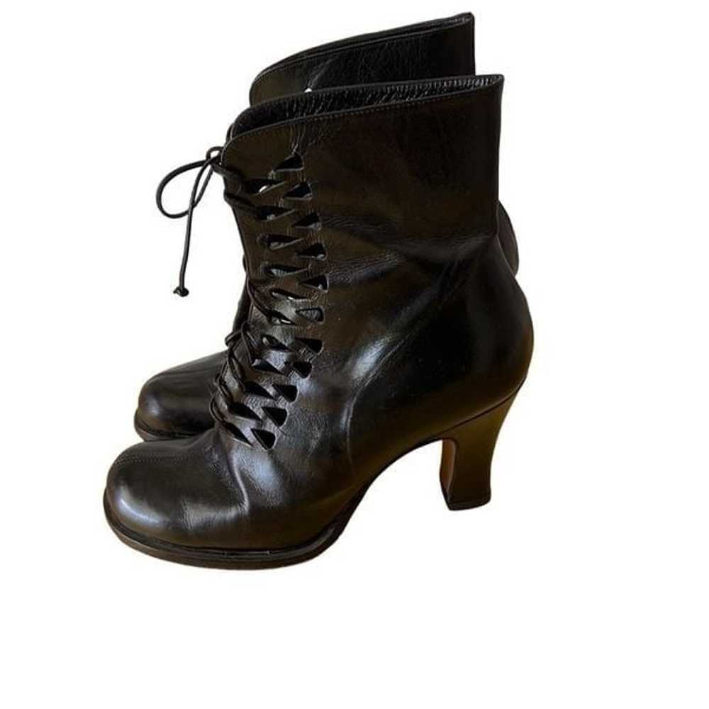 MARE Black leather Goth Punk Granny Ankle Boots S… - image 4