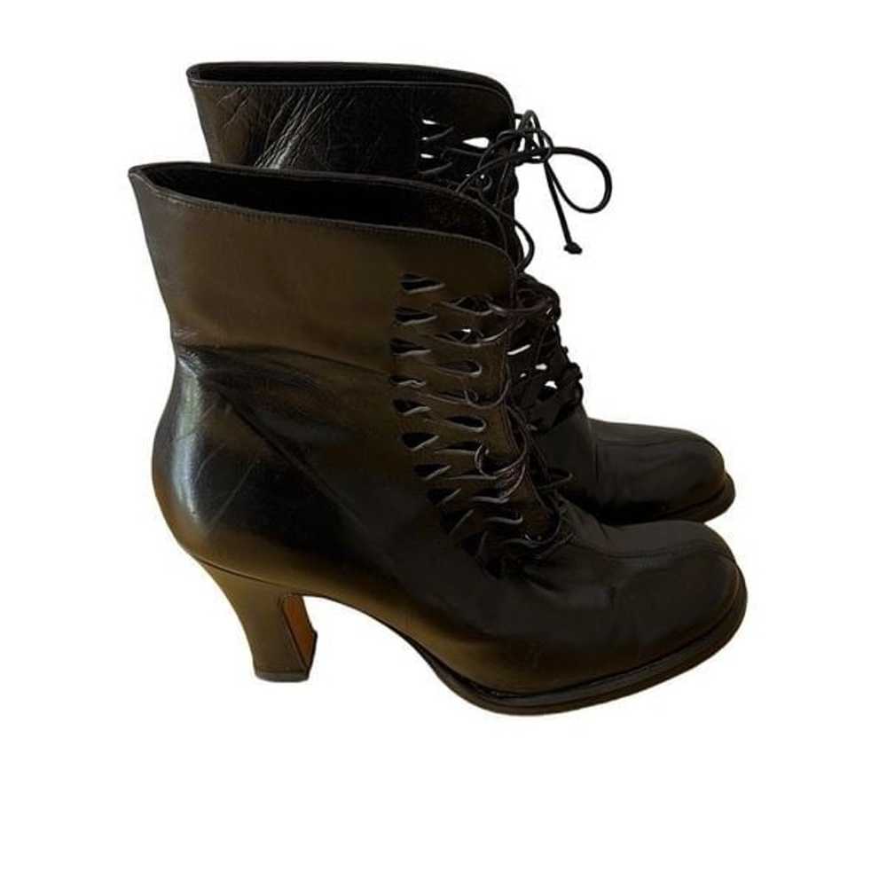 MARE Black leather Goth Punk Granny Ankle Boots S… - image 5