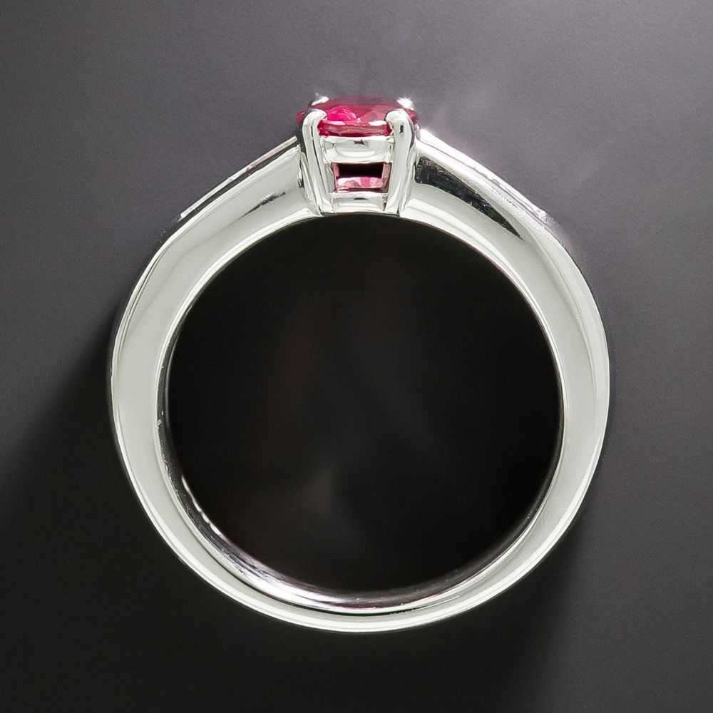 Estate .99 Carat Ruby and Baguette Diamond Ring - image 3