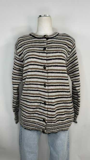 Stripe Knit Cardigan Sweater