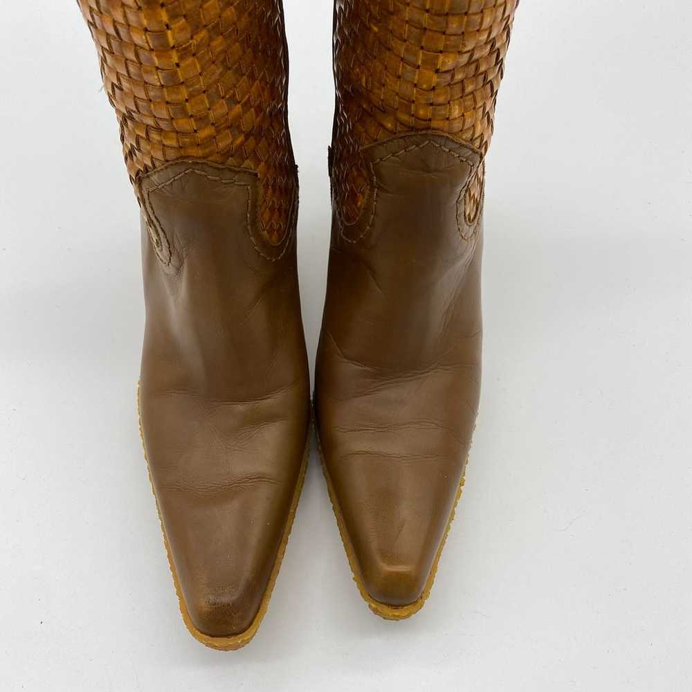 Vintage Stuart Weitzman Woven Leather Knee High W… - image 5