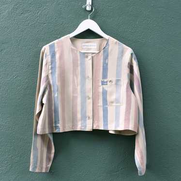 hand-painted vintage silk shirt (l) - image 1