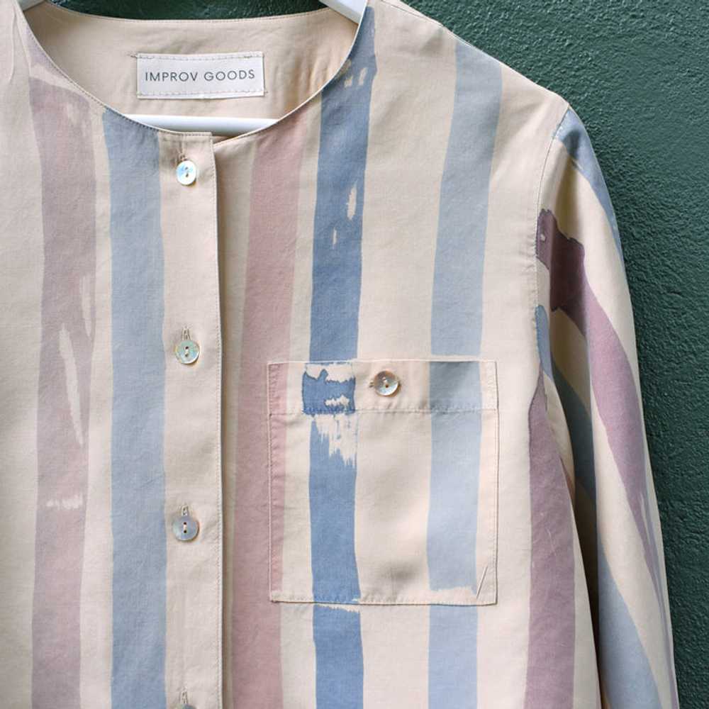 hand-painted vintage silk shirt (l) - image 2