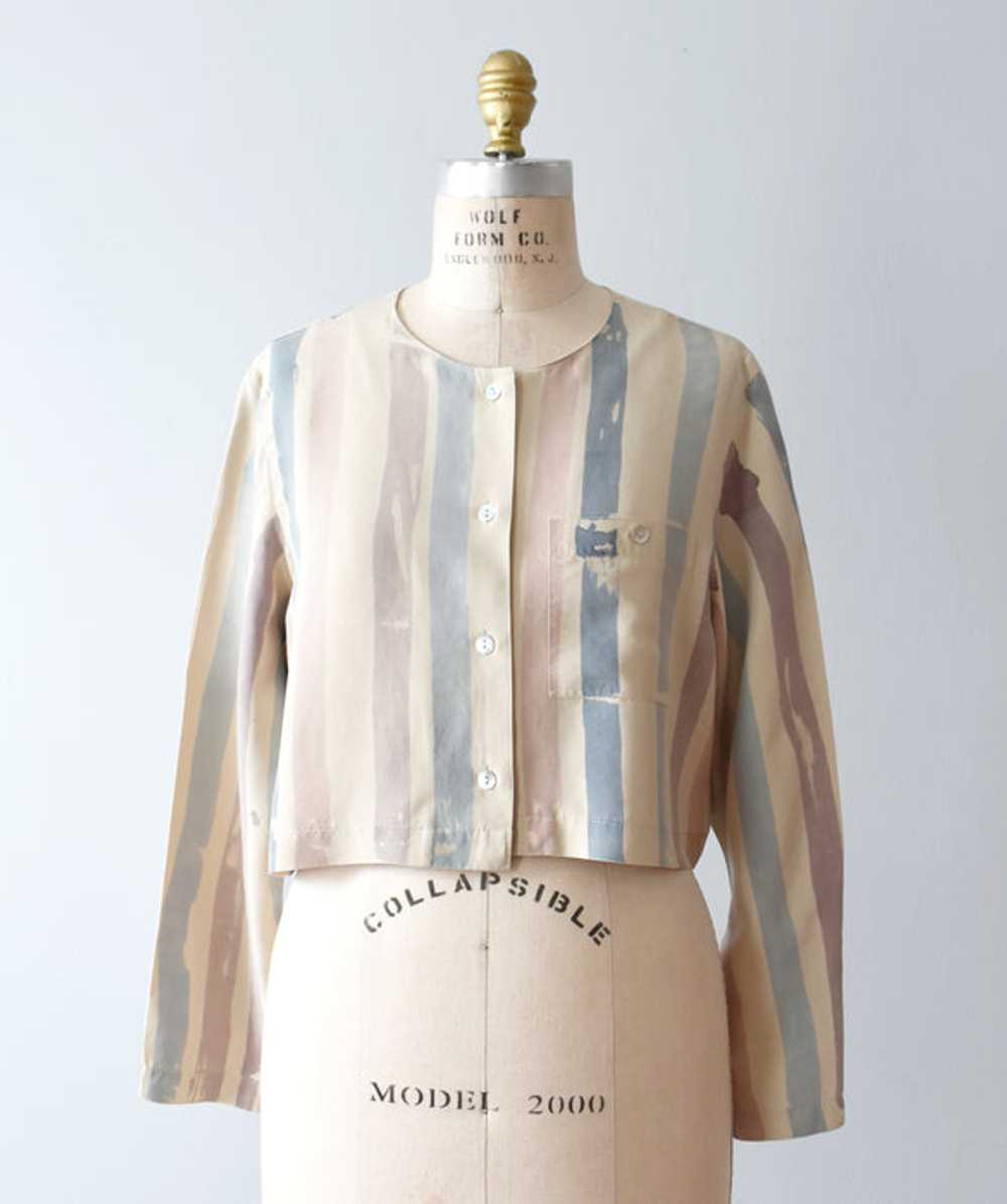 hand-painted vintage silk shirt (l) - image 4
