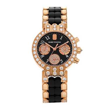 HARRY WINSTON 18K Rose Gold Diamond Bezel 32mm Pr… - image 1