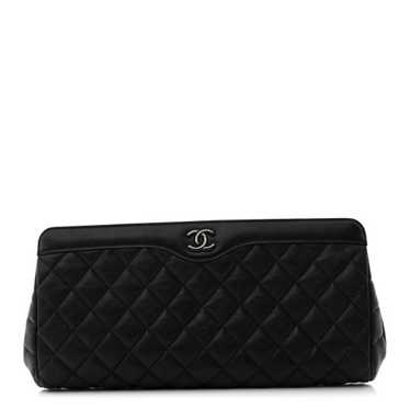 CHANEL Crumpled Calfskin Quilted Clutch So Black - image 1