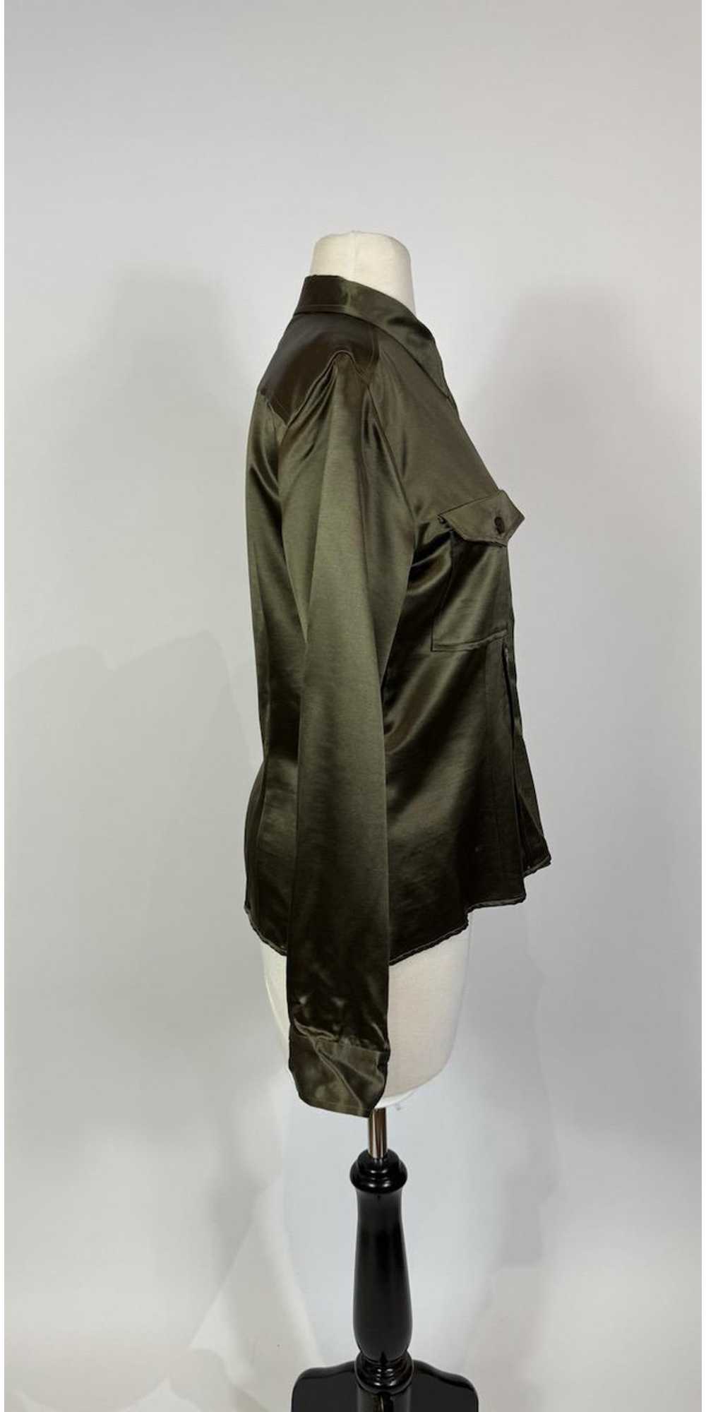 Y2K Antonio Fusso Green Wool and Silk Blouse - image 3