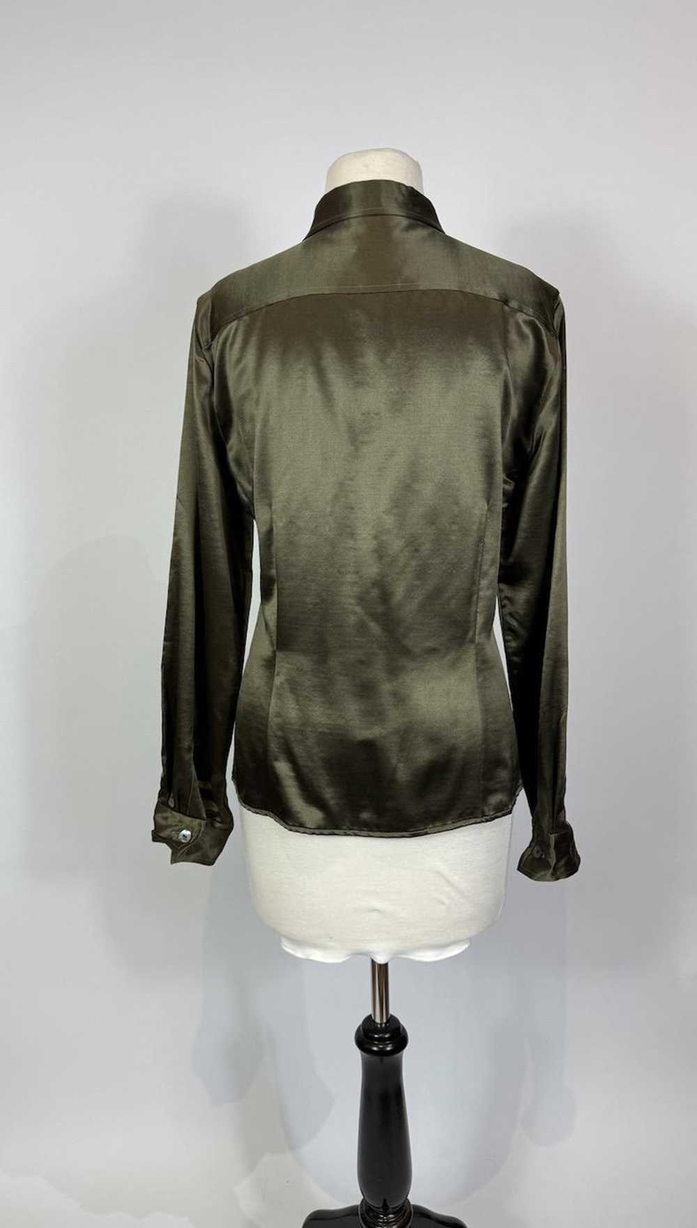 Y2K Antonio Fusso Green Wool and Silk Blouse - image 4