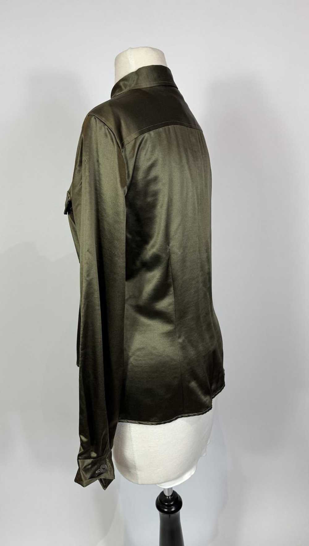 Y2K Antonio Fusso Green Wool and Silk Blouse - image 5