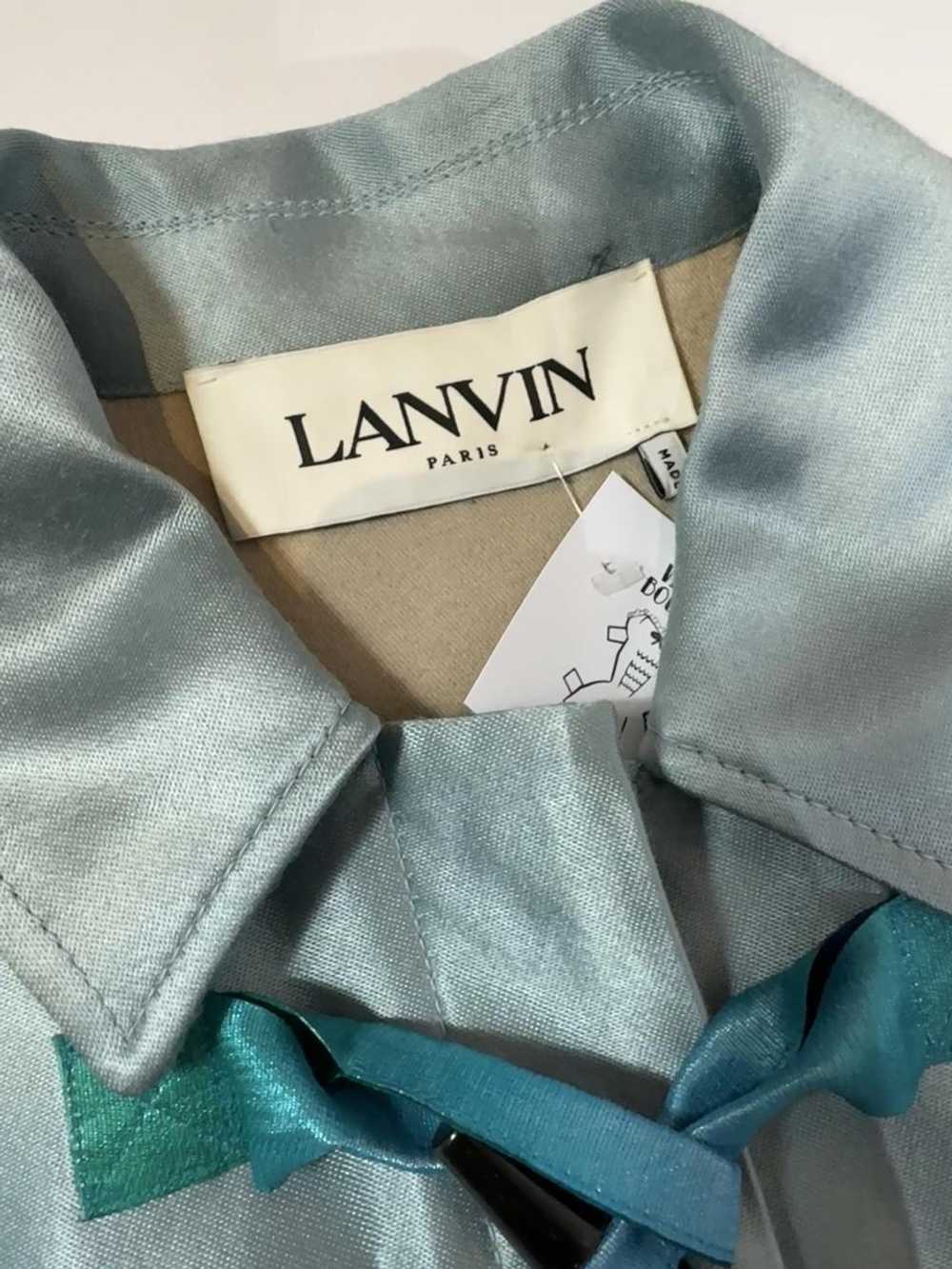 Y2K LANVIN Metallic Blue Layered Sleeve Jacket - image 10