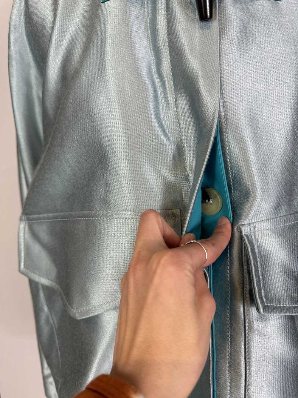 Y2K LANVIN Metallic Blue Layered Sleeve Jacket - image 5