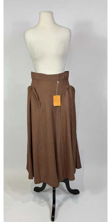 1940s 1949 Brown Wool Maxi Skirt Deadstock NWT