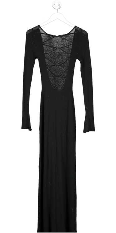 Meshki Black Talia Maxi Open Back Knit Dress UK S